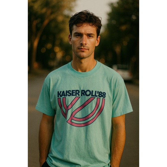 Screen Stars Best Other - Vintage Kaiser Roll 88 T Shirt Screen Stars Best Aqua XL Men